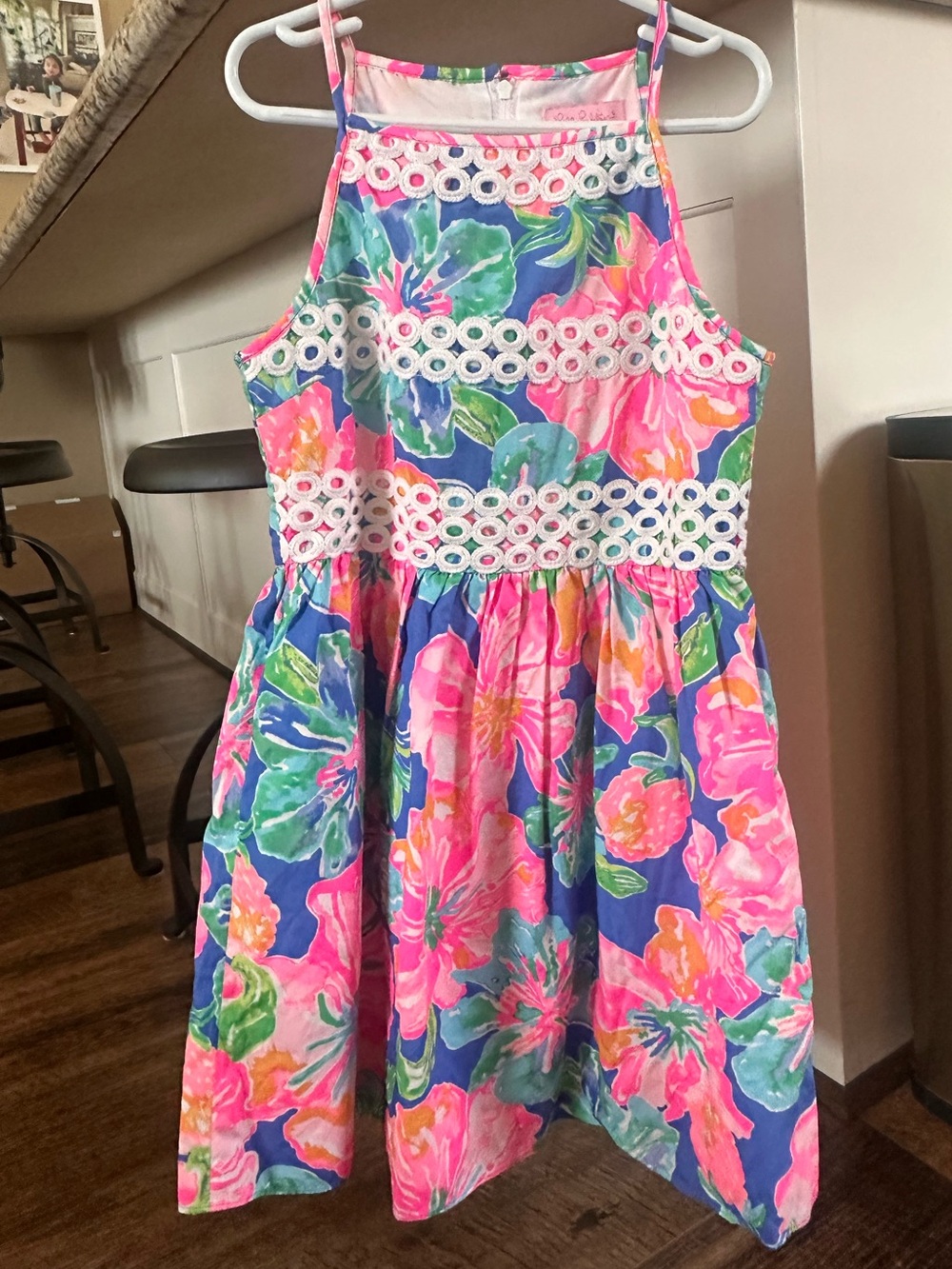 Lilly Pulitzer Pink, Blue & Green Floral Halter Dress for Girls